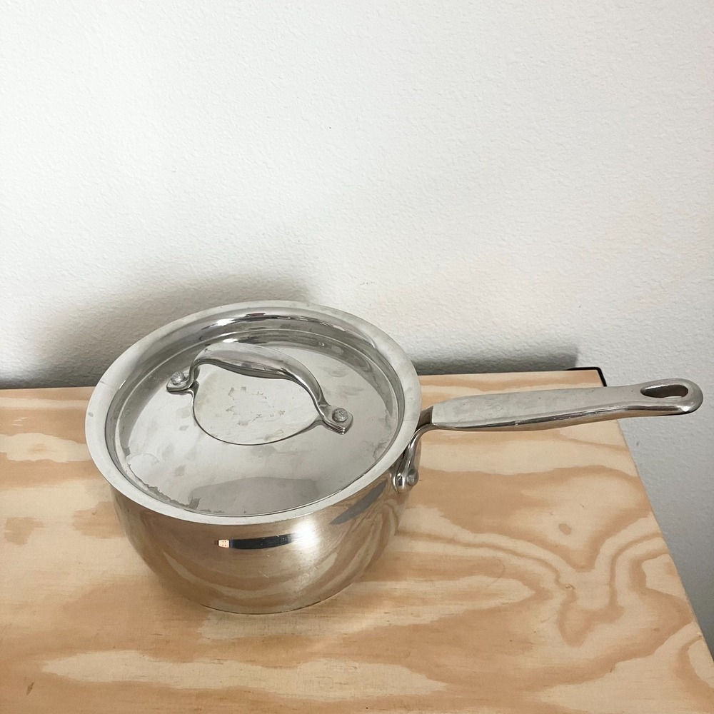 Kirkland Signature Professional 3Qt With Lid Sauce Pan Stainless Made In Italy